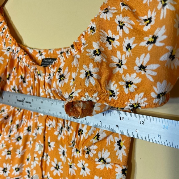 Bershka Orange and white Floral Dress - Picture 6 of 8
